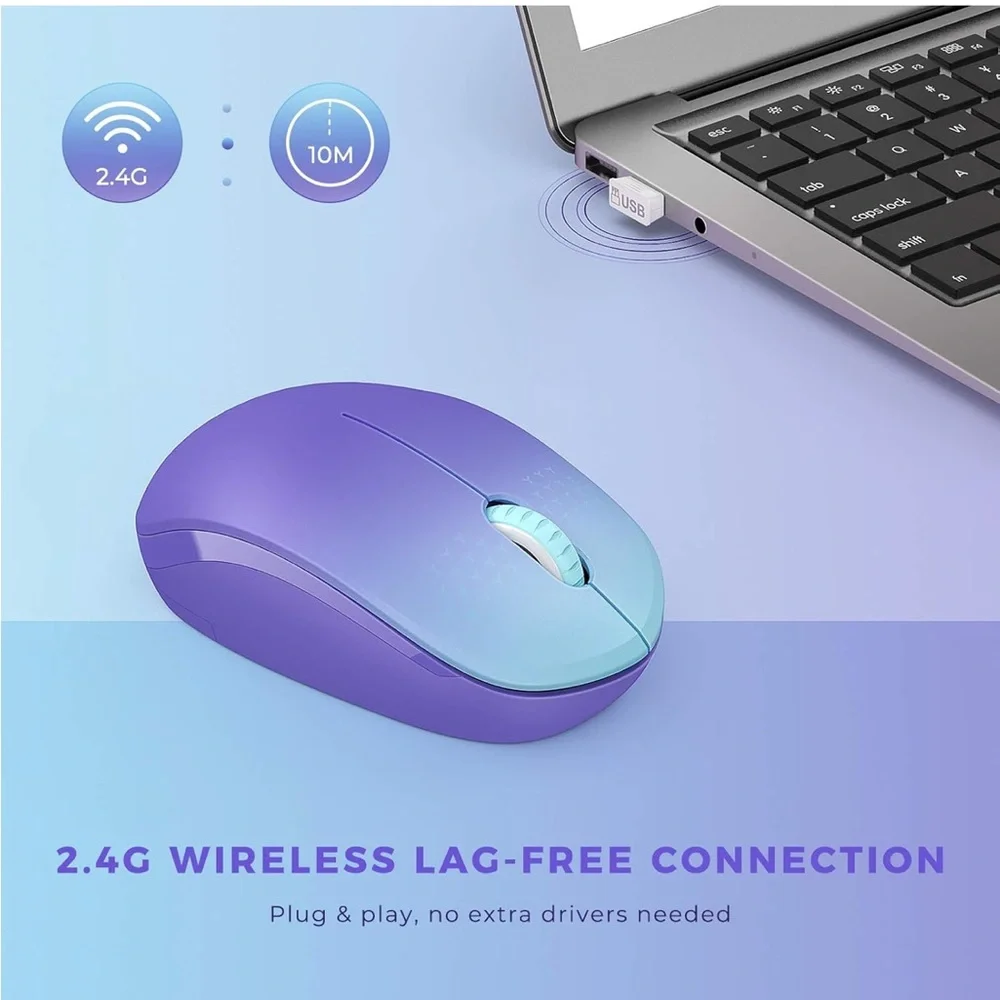 Purple and Blue Wireless Mouse